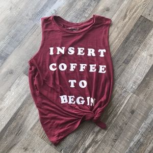 Insert coffee to begin tank